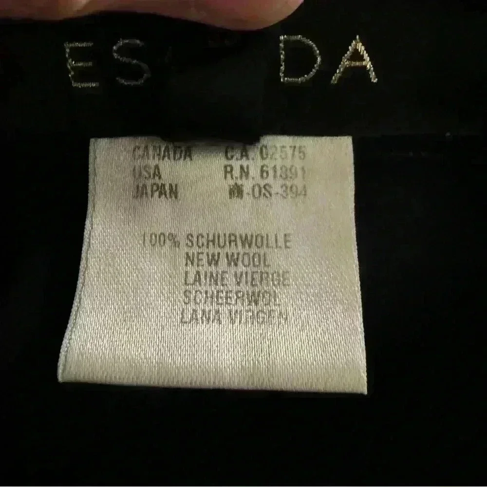 RARE Escada ELEMENTS Women’s Black PURE NEW Wool Wide Leg Pants | DE 38 or US 8 - Picture 9 of 13